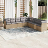 vidaXL 9-piece Poly Rattan Lounge Set with Cushions Black