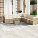 vidaXL 9-piece Poly Rattan Lounge Set with Cushions Black
