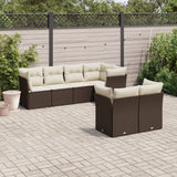 vidaXL 7-delige Loungeset met kussens poly rattan zwart