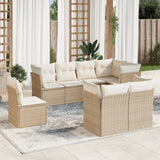 vidaXL 8-delige Loungeset met kussens poly rattan zwart