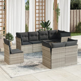 vidaXL 8-delige Loungeset met kussens poly rattan zwart