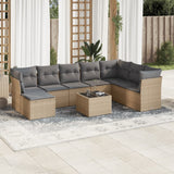 vidaXL 8-delige Loungeset met kussens poly rattan zwart