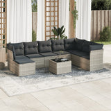 vidaXL 8-delige Loungeset met kussens poly rattan zwart