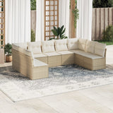 vidaXL 9-delige Loungeset met kussens poly rattan zwart