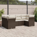 vidaXL 6-piece Lounge Set with cushions poly rattan black