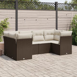 vidaXL 6-piece Lounge Set with cushions poly rattan black