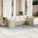vidaXL 7-delige Loungeset met kussens poly rattan zwart