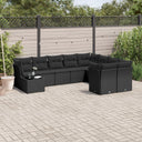 vidaXL 10-piece Lounge Set with Cushions Poly Rattan Black