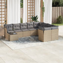 vidaXL 10-piece Lounge Set with Cushions Poly Rattan Black