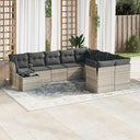 vidaXL 10-piece Lounge Set with Cushions Poly Rattan Black
