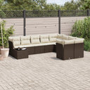 vidaXL 10-piece Lounge Set with Cushions Poly Rattan Black