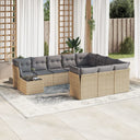 vidaXL 11-Piece Lounge Set with Cushions Poly Rattan Black