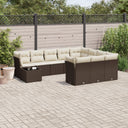 vidaXL 11-Piece Lounge Set with Cushions Poly Rattan Black