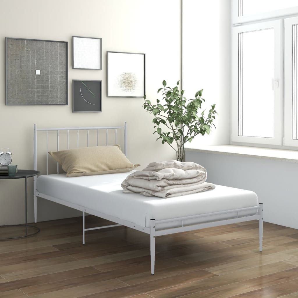 vidaXL Bedframe metaal zwart 90x200 cm