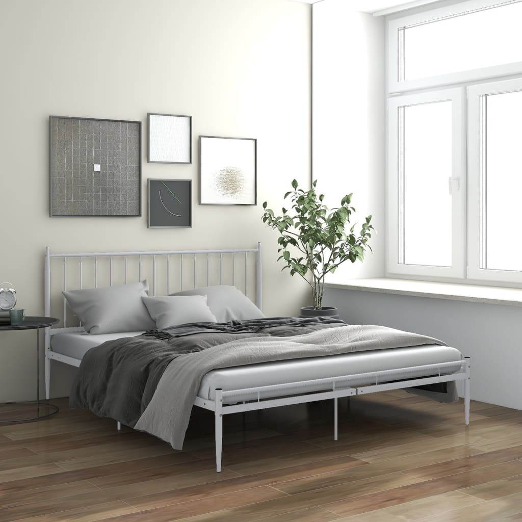 vidaXL Bedframe metaal wit 180x200 cm