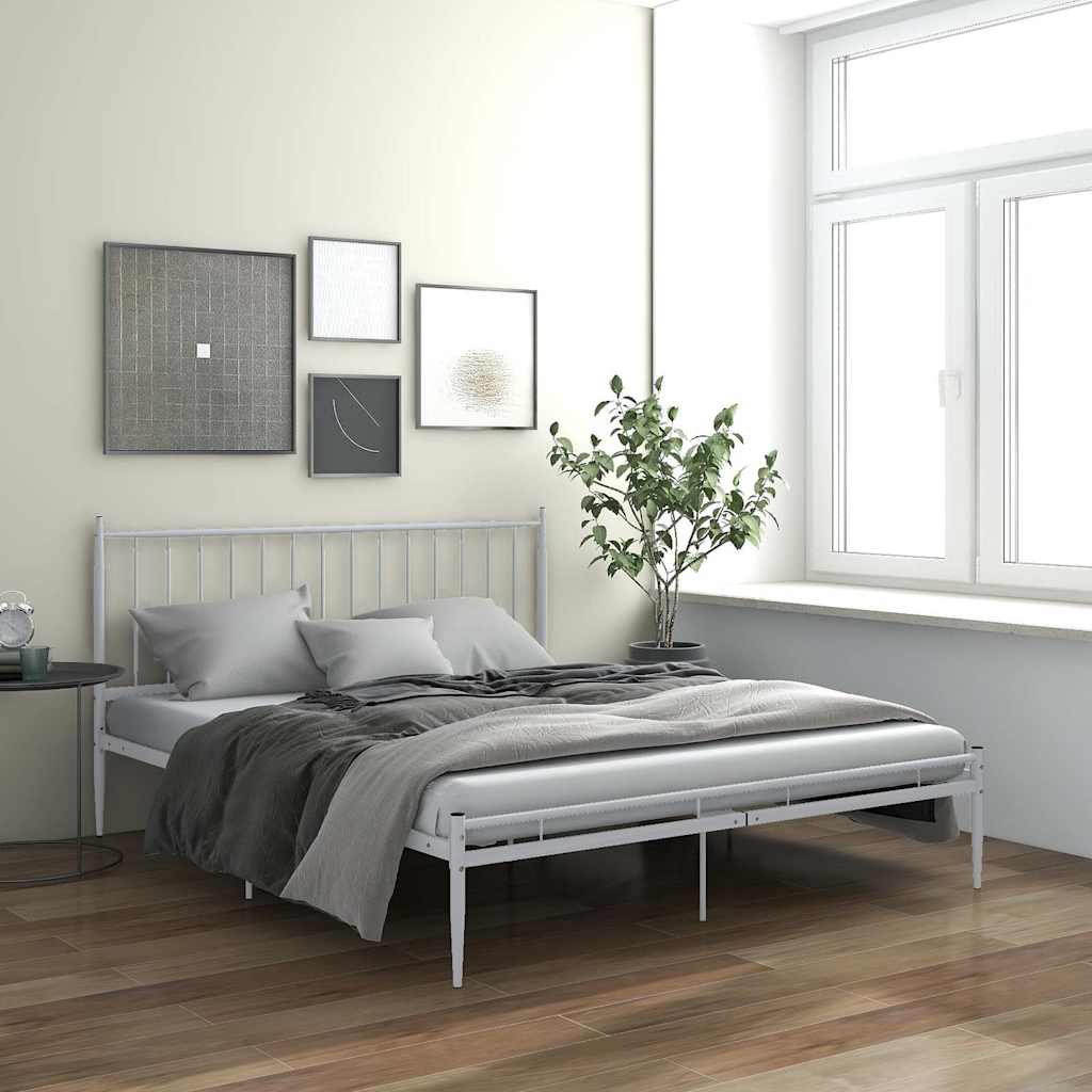 vidaXL Bedframe metaal wit 180x200 cm