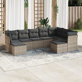 vidaXL 9-piece Poly Rattan Lounge Set with Cushions Black