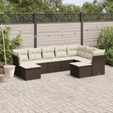 vidaXL 9-piece Poly Rattan Lounge Set with Cushions Black