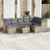vidaXL 9-piece Poly Rattan Lounge Set with Cushions Black