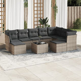 vidaXL 9-piece Poly Rattan Lounge Set with Cushions Black