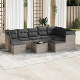 vidaXL 9-piece Poly Rattan Lounge Set with Cushions Black