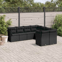 vidaXL 8-Piece Lounge Set with Cushions Poly Rattan Black