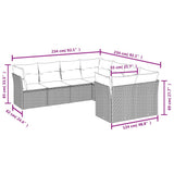 vidaXL 8-Piece Lounge Set with Cushions Poly Rattan Black