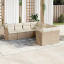 vidaXL 8-Piece Lounge Set with Cushions Poly Rattan Black