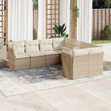 vidaXL 8-Piece Lounge Set with Cushions Poly Rattan Black