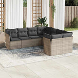 vidaXL 8-Piece Lounge Set with Cushions Poly Rattan Black