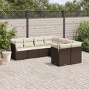 vidaXL 8-Piece Lounge Set with Cushions Poly Rattan Black