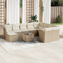 vidaXL 11-delige Loungeset met kussens poly rattan zwart