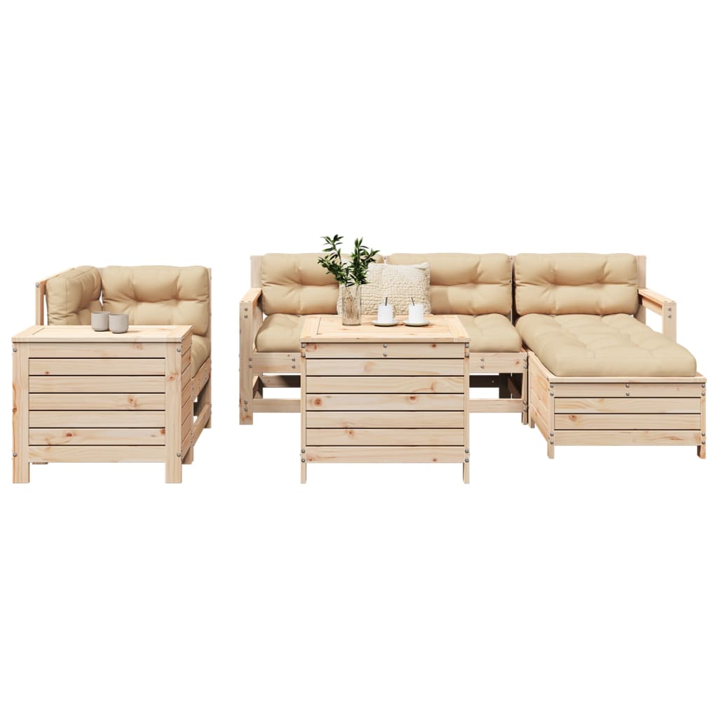 vidaXL 7-piece Lounge Set Solid Douglas Fir Wood