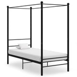 vidaXL Canopy Bed Frame Metal Black 90x200 cm