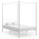 vidaXL Four-poster Bed Frame Metal Black 120x200 cm
