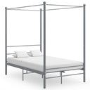 vidaXL Four-poster Bed Frame Metal Black 120x200 cm