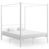 vidaXL Four-poster Bed Frame Metal Black 120x200 cm