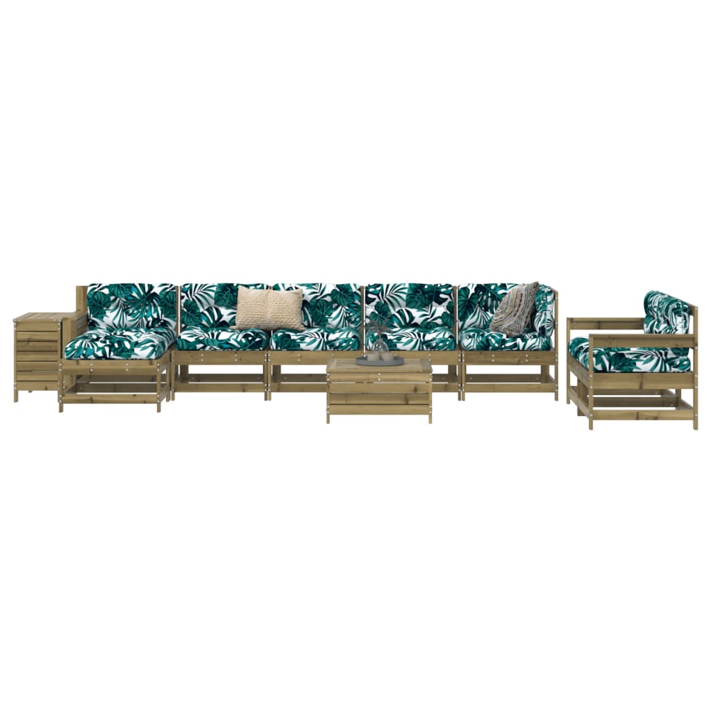 vidaXL 10-delige Loungeset massief grenenhout