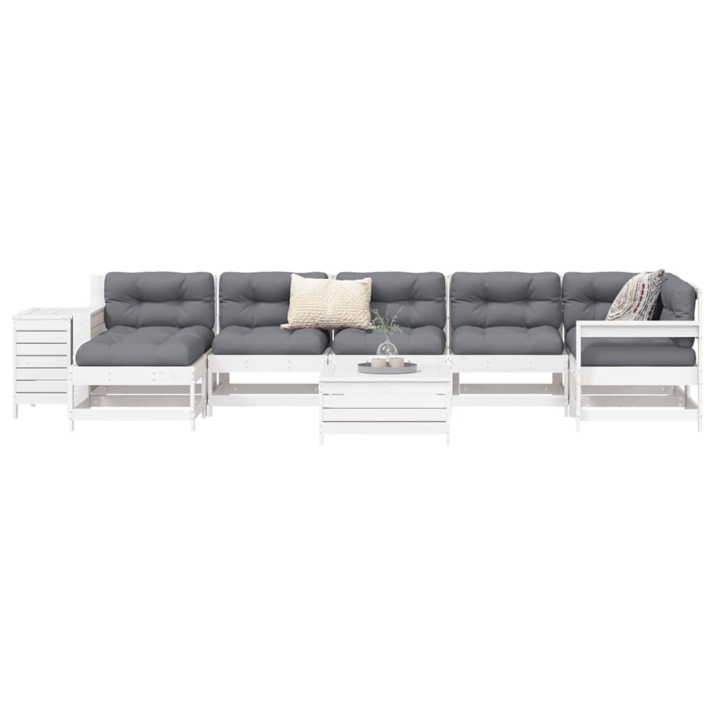 vidaXL Salon de jardin 9 pcs Bois de pin massif