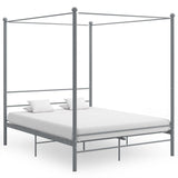 vidaXL Four-poster Bed Frame Metal Black 120x200 cm