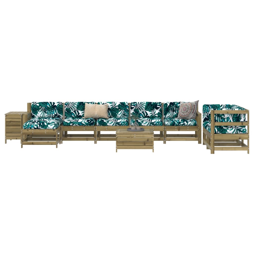vidaXL 10-delige Loungeset massief grenenhout