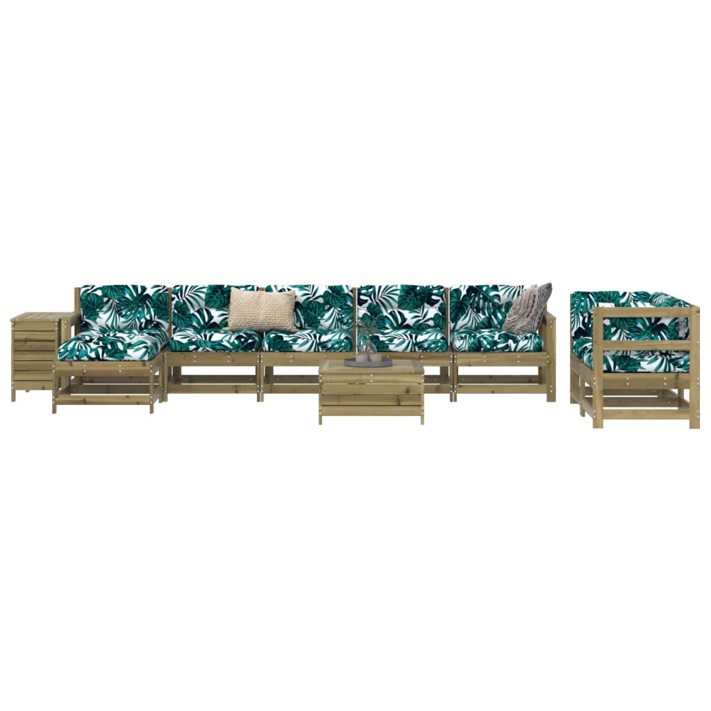 vidaXL 10-delige Loungeset massief douglas vurenhout