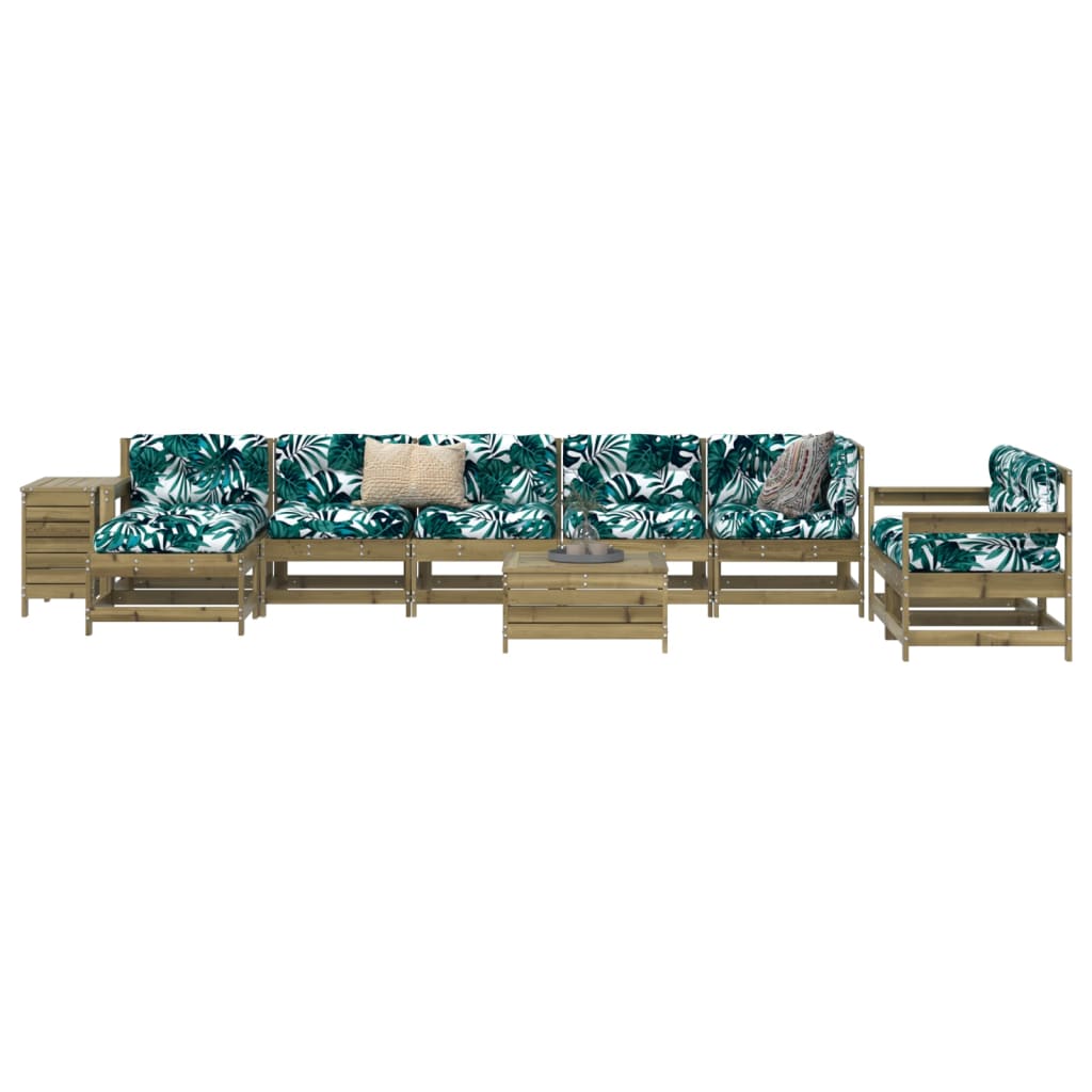 vidaXL 10-delige Loungeset massief grenenhout