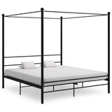 vidaXL Four-poster Bed Frame Metal Black 120x200 cm