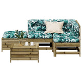 vidaXL 5-Piece Lounge Set with Cushions Solid Pine Wood