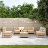 vidaXL 6-Piece Lounge Set with Cushions Solid Pine Wood