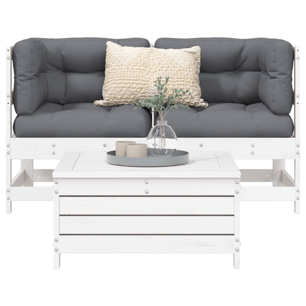 vidaXL 3-delige Loungeset massief grenenhout