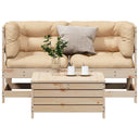 vidaXL 3-Piece Lounge Set with Cushions Solid Pine Wood