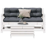 vidaXL 3-delige Loungeset met kussens massief grenenhout