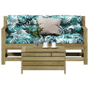vidaXL 3-Piece Lounge Set with Cushions Solid Pine Wood